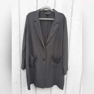 Forever 21 Plus Black Long Sleeve Long Blazer Size 2X
